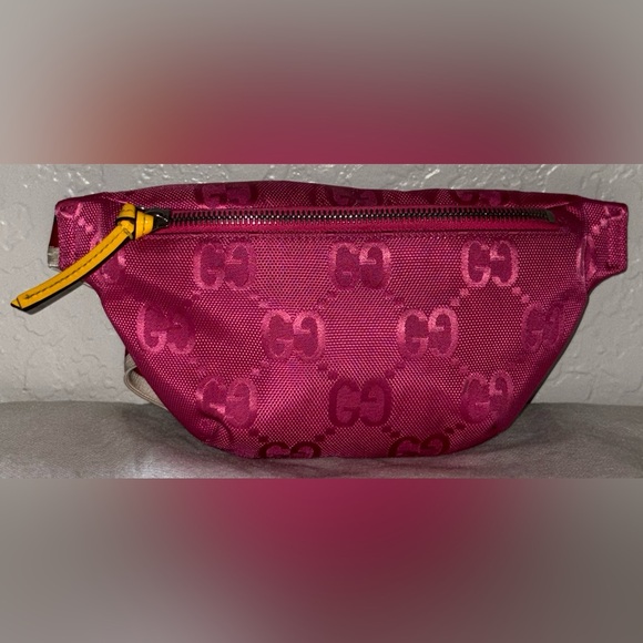 GUCCI SYLVIE SIGNATURE PINK GG FANNY PACK BELT BAG GIRLS WEB STRIPE WAIST STRAP - Picture 3 of 15